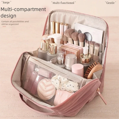 New Women's Cosmetic BagTravel Soft Velvet Portable Multifunctional Cosmetic Bag Waterproof Toiletry Storage Organizer Bag