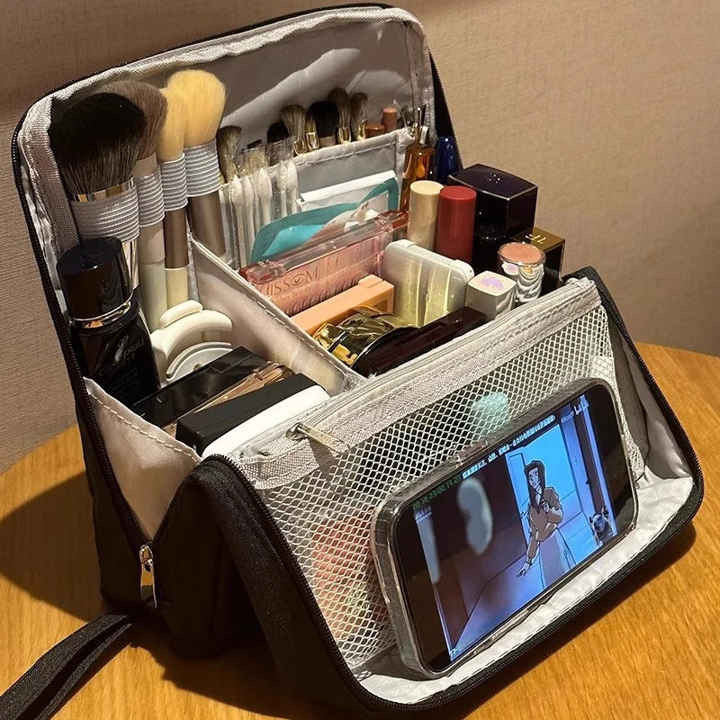 Vertical Cosmetic Bag - Portable, Large Capacity, Waterproof Multipurpose Vertical Toiletry Bag for Women,Stationery Storage Bag