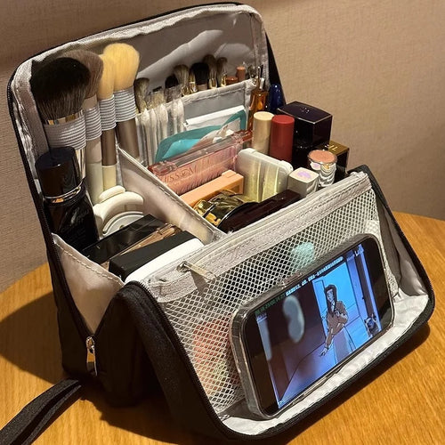 Vertical Cosmetic Bag - Portable, Large Capacity, Waterproof Multipurpose Vertical Toiletry Bag for Women,Stationery Storage Bag